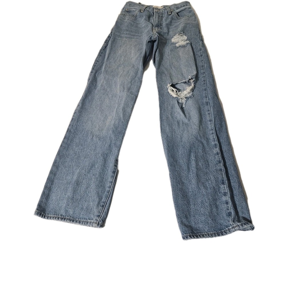Levi's Women's Mid-Rise '94 Baggy Wide Leg Jeans - Take Chances 25x29 Distressed